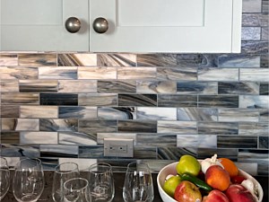 Oceanside Glass - 2x6 Offset in Grey Blue